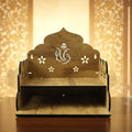 Wooden Home Mandir with Ganesha Design – Tabletop