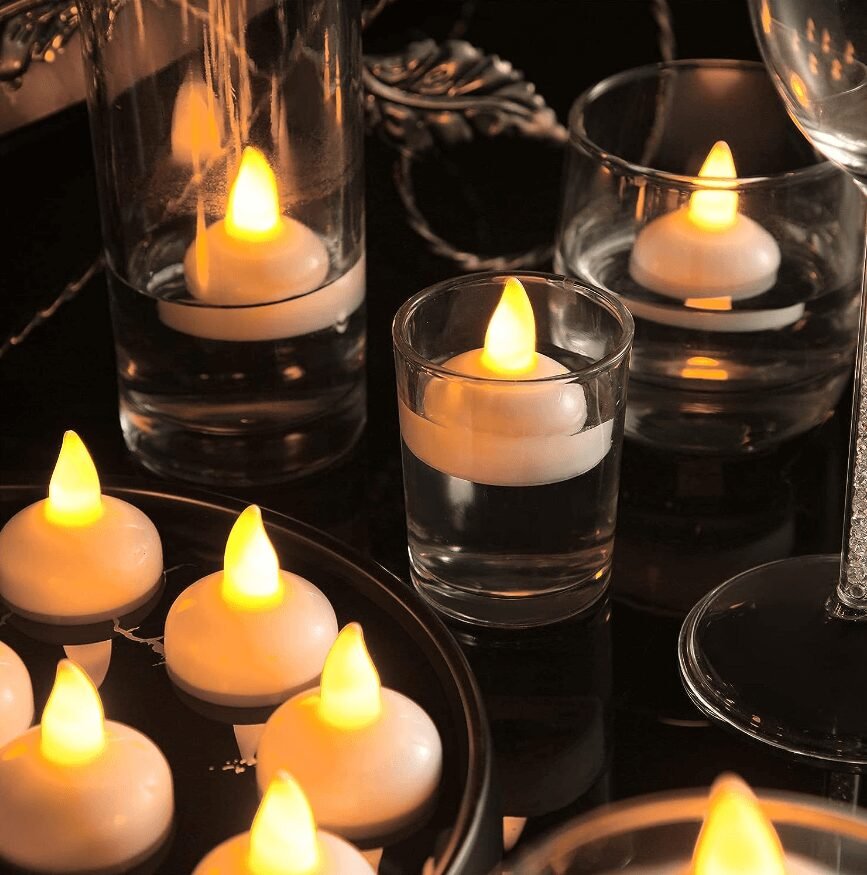 Floating Flameless Tea Lights – Set of 12