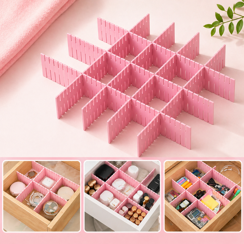 Adjustable Drawer Organiser Dividers – 18 Pieces