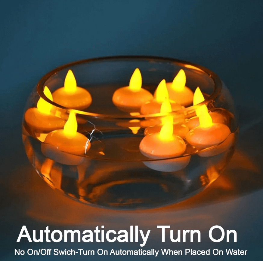 Floating Flameless Tea Lights – Set of 12