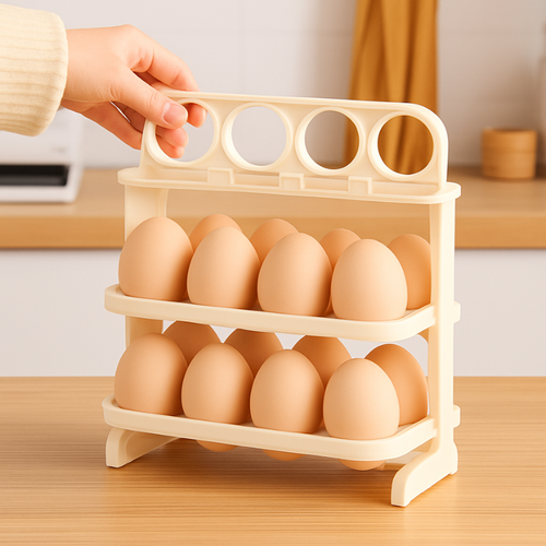 3-Layer Foldable Egg Tray – Holds 24 Eggs