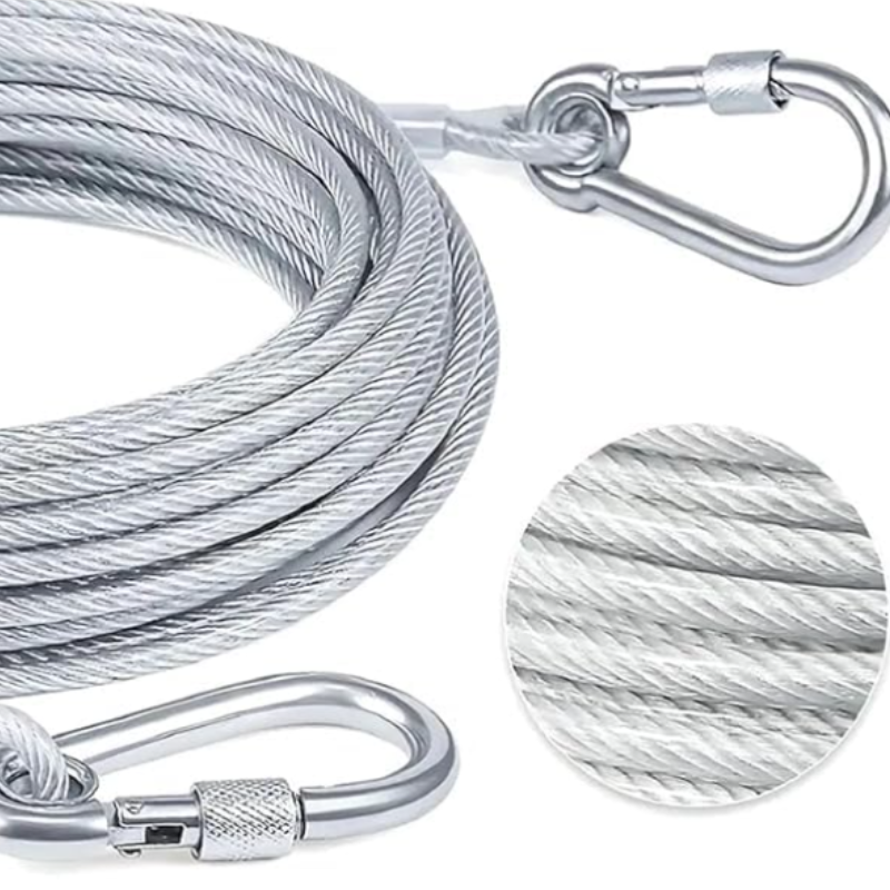 Heavy-Duty Steel Cloth Drying Rope with Hooks – 5 m