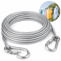 Heavy-Duty Steel Cloth Drying Rope with Hooks – 5 m