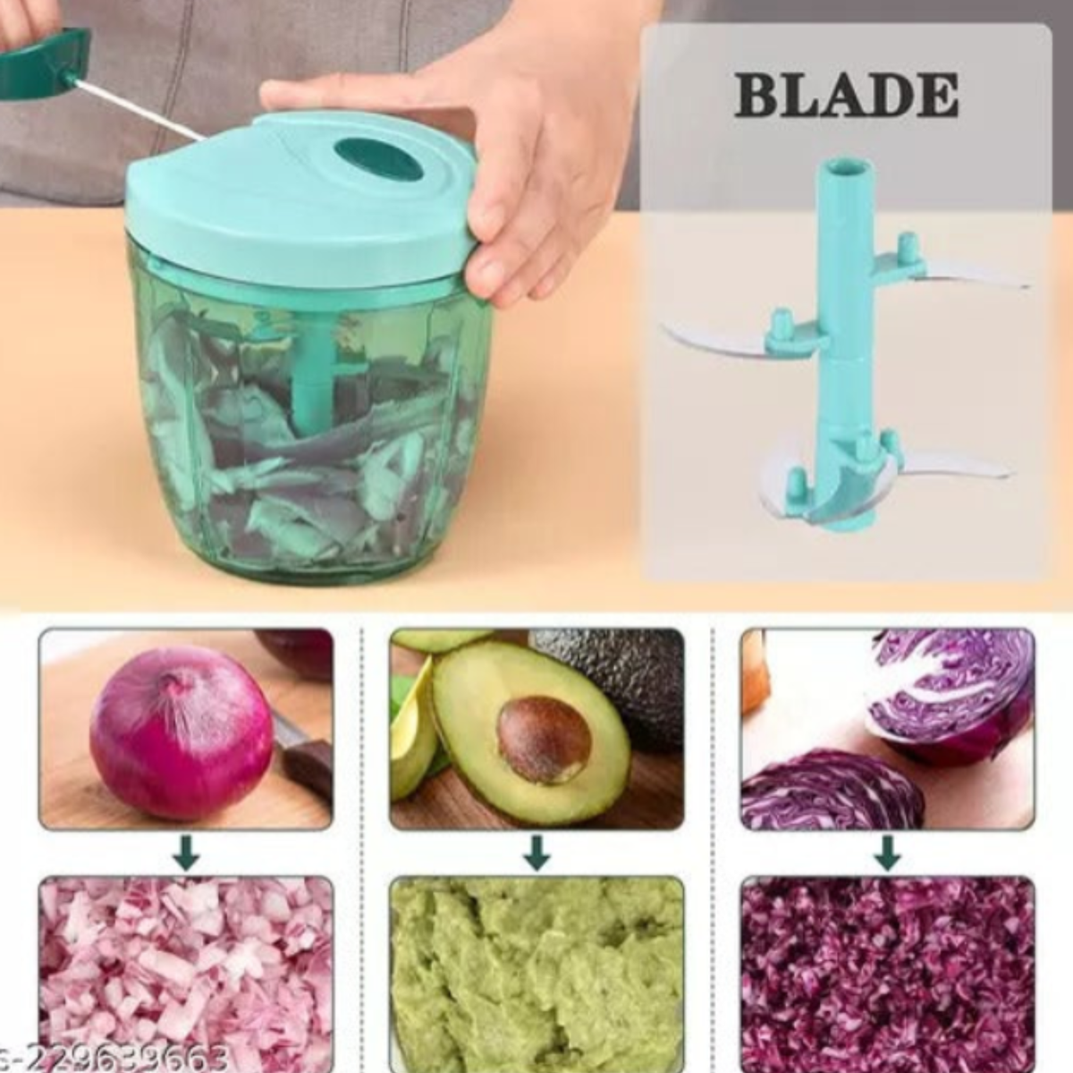 6-Blade Vegetable Chopper – 1000 ml