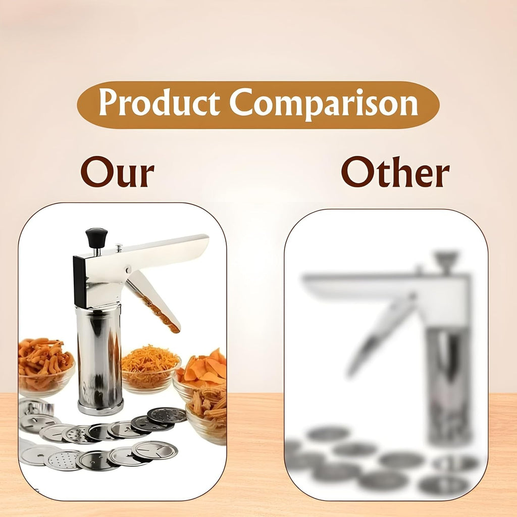 15-in-1 Stainless Steel Kitchen Press – Murukku, Chakli & Sev Maker