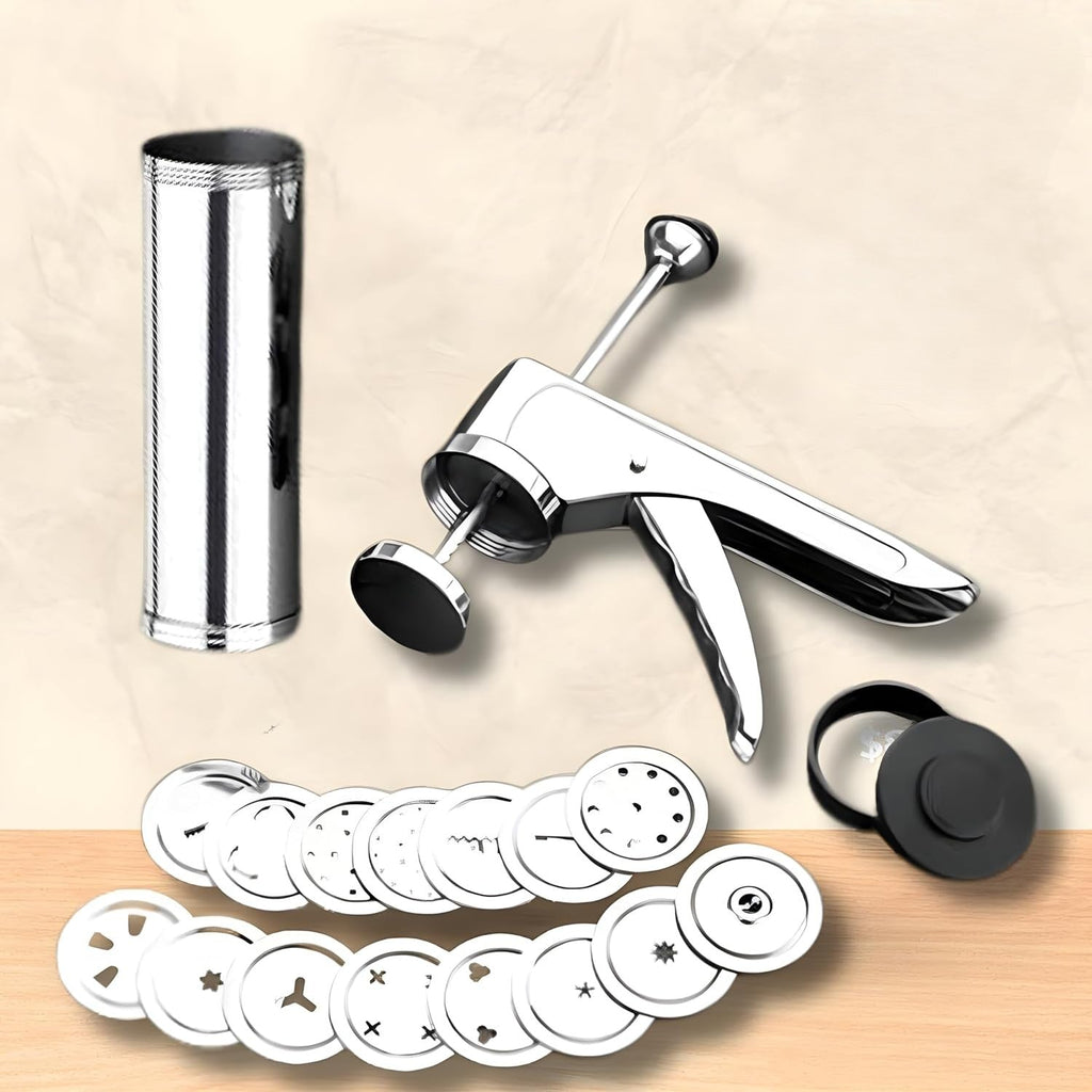 15-in-1 Stainless Steel Kitchen Press – Murukku, Chakli & Sev Maker