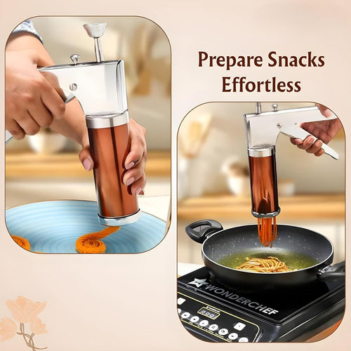 15-in-1 Stainless Steel Kitchen Press – Murukku, Chakli & Sev Maker
