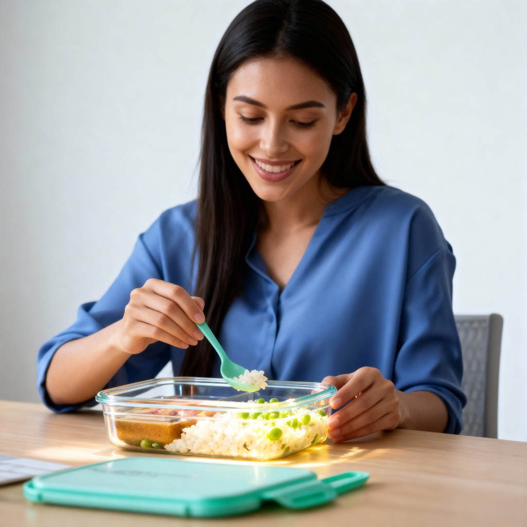 Anjani Office Lunch Box, 1200 ml with Spoon & Fork