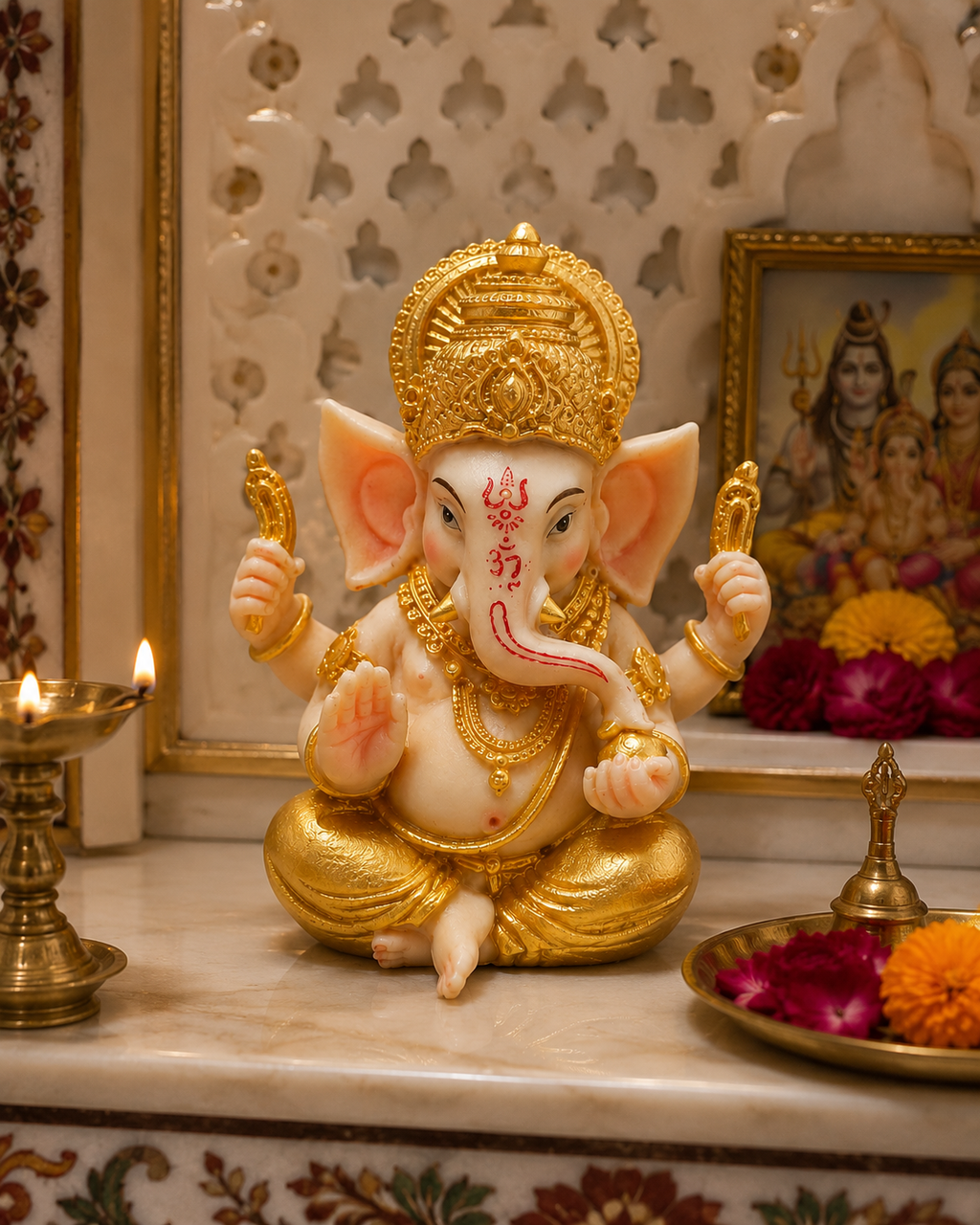 Ganesh Idol Pair – For Car Dashboard & Home Temple