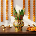 Decorative Pooja Kalash with Lotus Crown – 22 cm