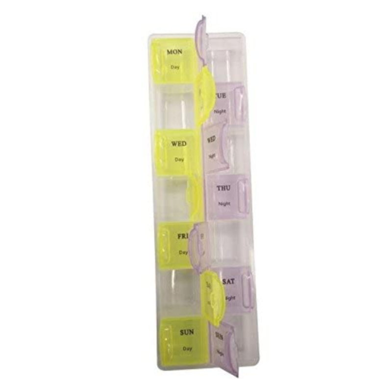 7-Day Pill Box with Snap Lids (Morning & Night)