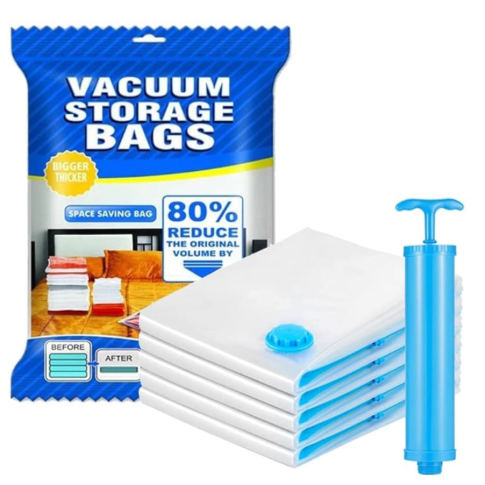 Vacuum Storage Bags – Set of 5 with Hand Pump