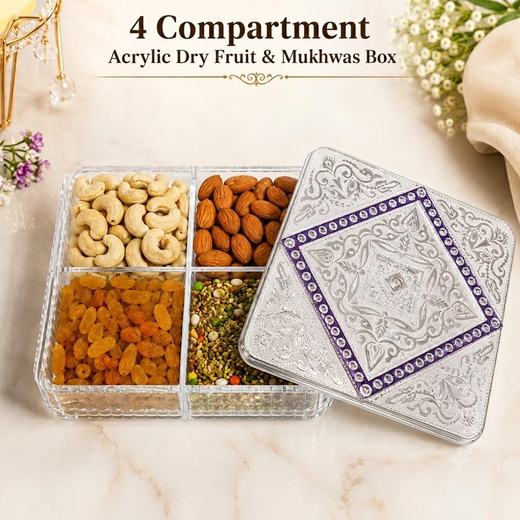 Festive Welcome Set – Dry Fruit Box & 24 LED Tea Lights