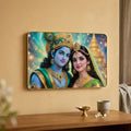 Radha Krishna Gold-Framed Picture – For Mandir & Wall