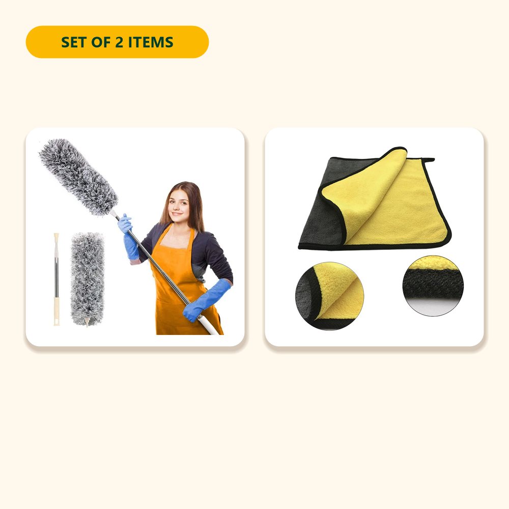 Everything in the Home Dusting Kit – Extendable Duster & Microfibre Cloth