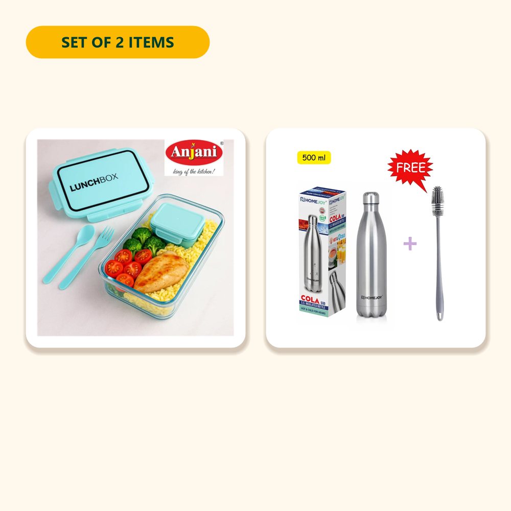 Everything in the Office-Goer Gift Set – Lunch Box & Insulated Steel Bottle