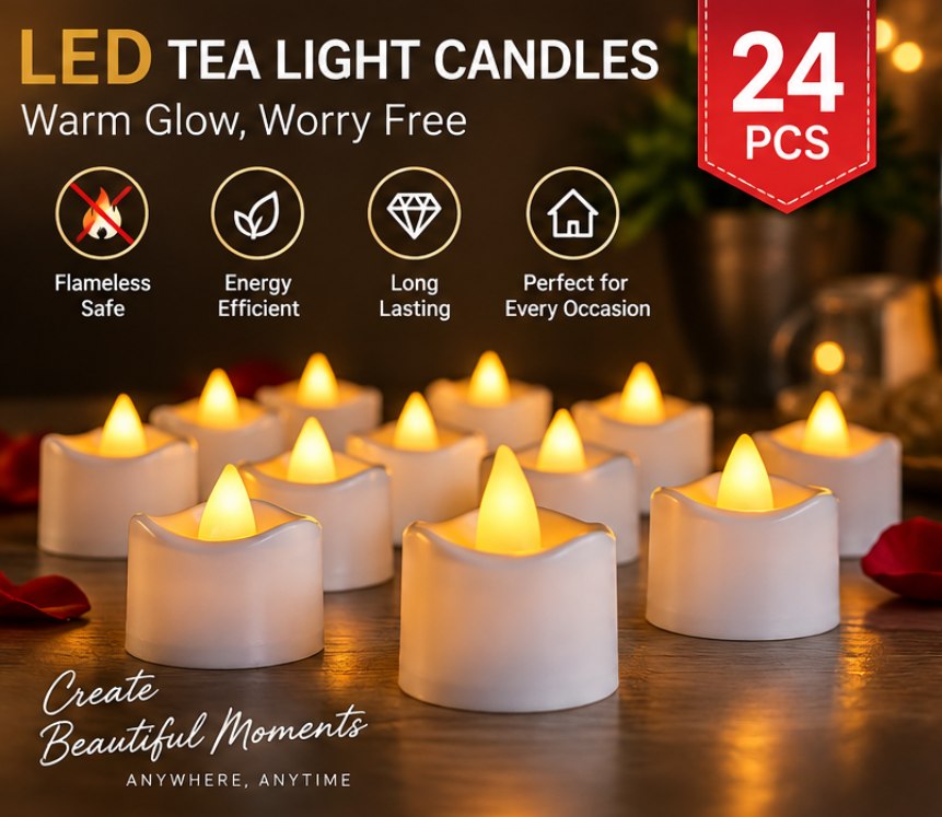 24 LED tea light candles