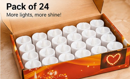 Box of 24 LED tea lights
