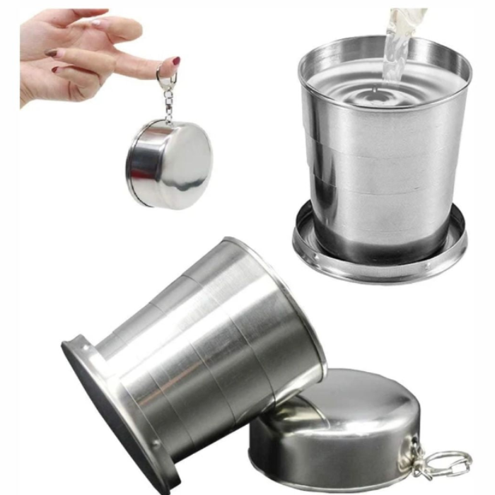 Travel Care Kit – Pill Organiser, Eye Mask & Folding Steel Cup