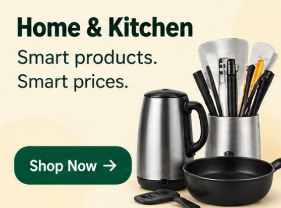 Home & Kitchen. Smart products. Smart prices. Shop now.